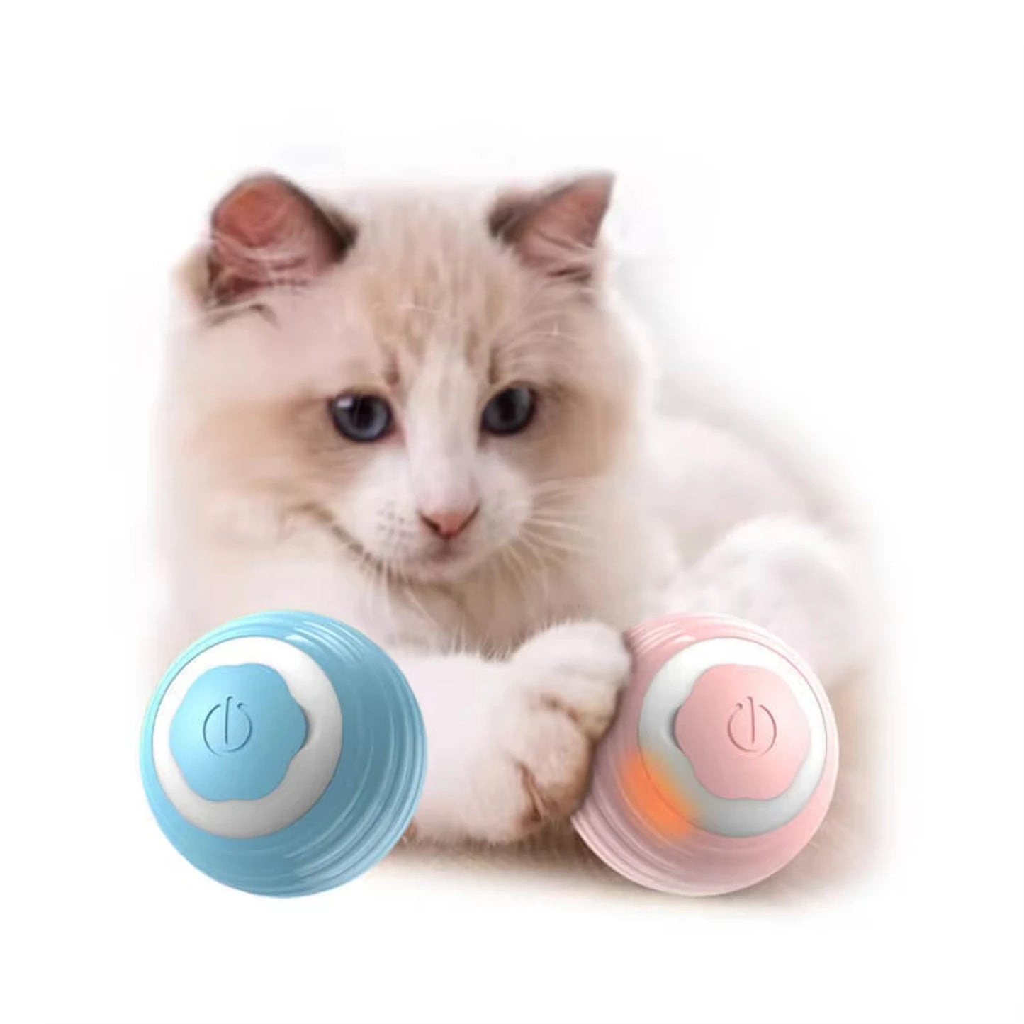 Interactive Rolling Cat Ball Toy, Fun for Cats & Small Pets, USB Rechargeable