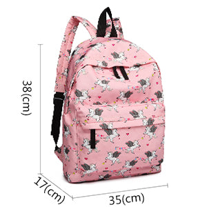 Kono Kids' Unicorn Backpack - Canvas School Rucksack for Boys & Girls, Fashion Printed Bookbag for Teens