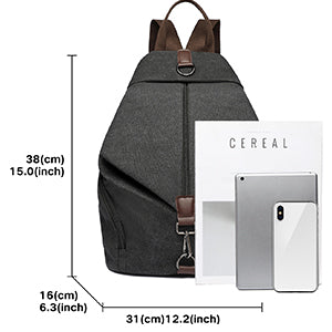 Kono Women's Anti-Theft Backpack - Vintage Canvas Rucksack, Large Capacity Daypack for Work/School/Travel