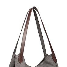 Kono Women's Vintage Canvas Hobo Bag - Multi-Pocket Tote with Top Handle for Work, School & Travel
