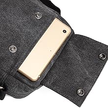 Kono Men's Canvas Messenger Bag - Small Crossbody Shoulder Satchel with Multi-Pockets for Travel & Daily Use