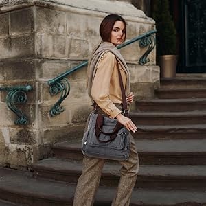 Kono Women's Canvas Hobo Bag - Casual Shoulder & Crossbody Tote with Top Handle for Work, Travel & Shopping