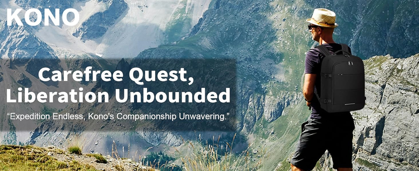 Kono Cabin Travel Backpack - 45x36x20cm 30L Weekender Bag, Fits EasyJet Luggage & Laptop Carry-On