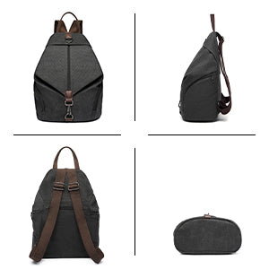 Kono Women's Anti-Theft Backpack - Vintage Canvas Rucksack, Large Capacity Daypack for Work/School/Travel