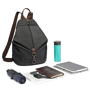 Kono Women's Anti-Theft Backpack - Vintage Canvas Rucksack, Large Capacity Daypack for Work/School/Travel