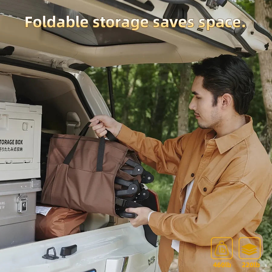 660LB Collapsible Wagon, Large Capacity All-Terrain Wheels, Portable for Shopping Camping Sports Picnic Gardening Pet & Festival