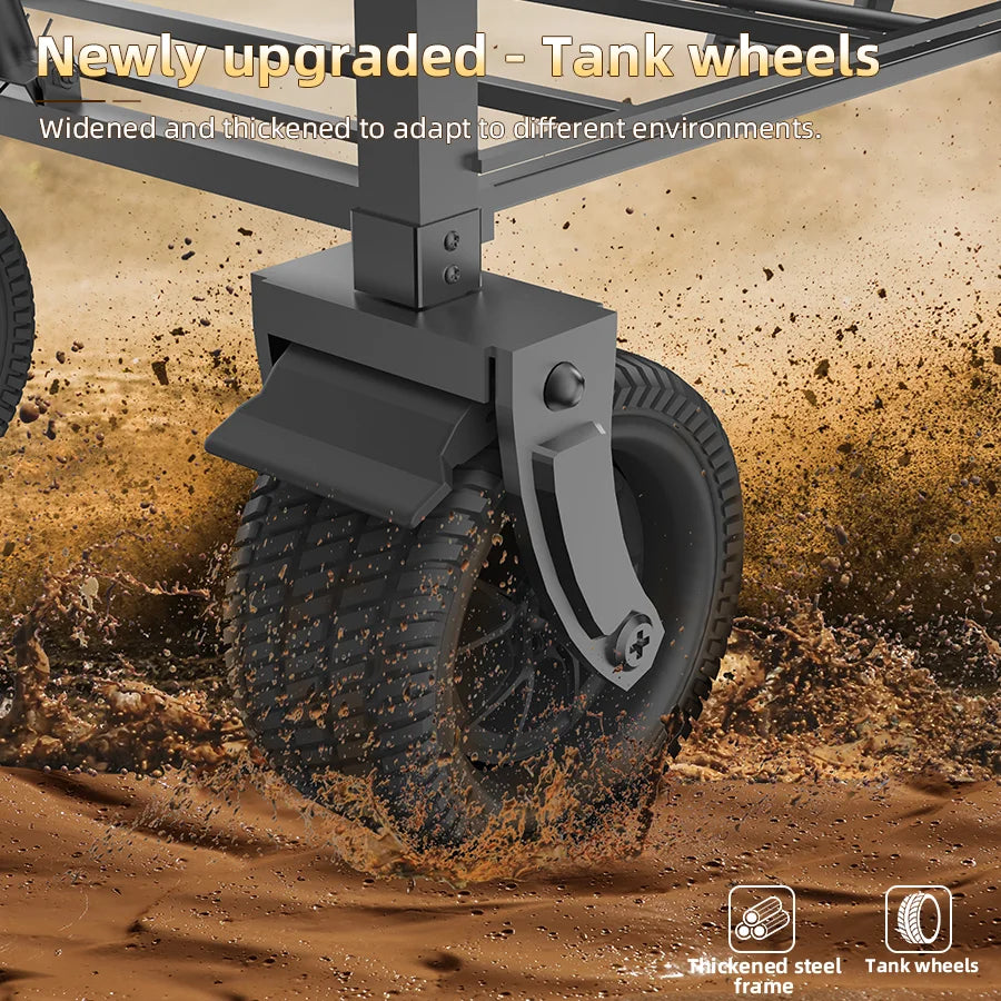 660LB Collapsible Wagon, Large Capacity All-Terrain Wheels, Portable for Shopping Camping Sports Picnic Gardening Pet & Festival
