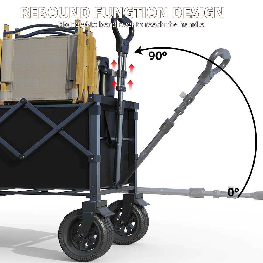 660LB Collapsible Wagon, Large Capacity All-Terrain Wheels, Portable for Shopping Camping Sports Picnic Gardening Pet & Festival