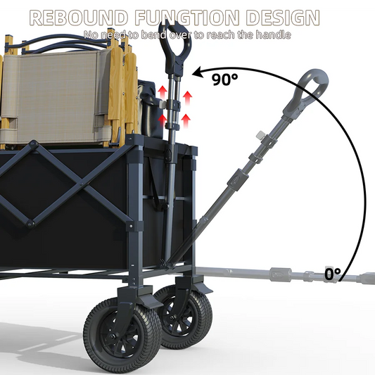 660LB Collapsible Wagon, Large Capacity All-Terrain Wheels, Portable for Shopping Camping Sports Picnic Gardening Pet & Festival