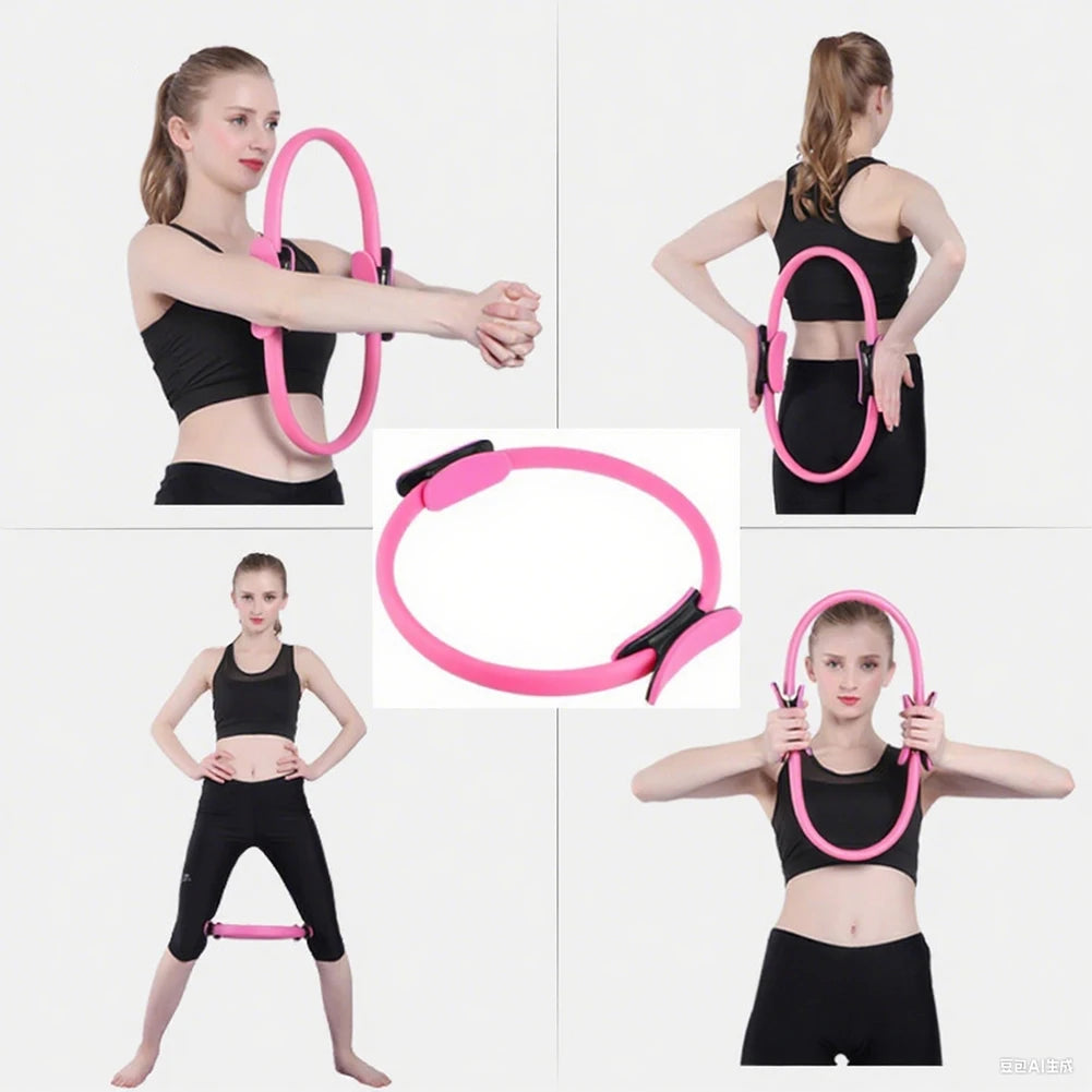 Pilates Ring Fitness Ring with Non Slip Handles Fitness Circle Portable Flexible Resistance Exercise Equipment for Women