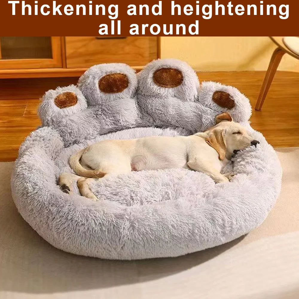 Fluffy Dog Bed Plush Kennel Winter Accessories Pet Products Large Dogs Beds Bedding Sofa Small Mat Cats Big Cushion Puppy Pets
