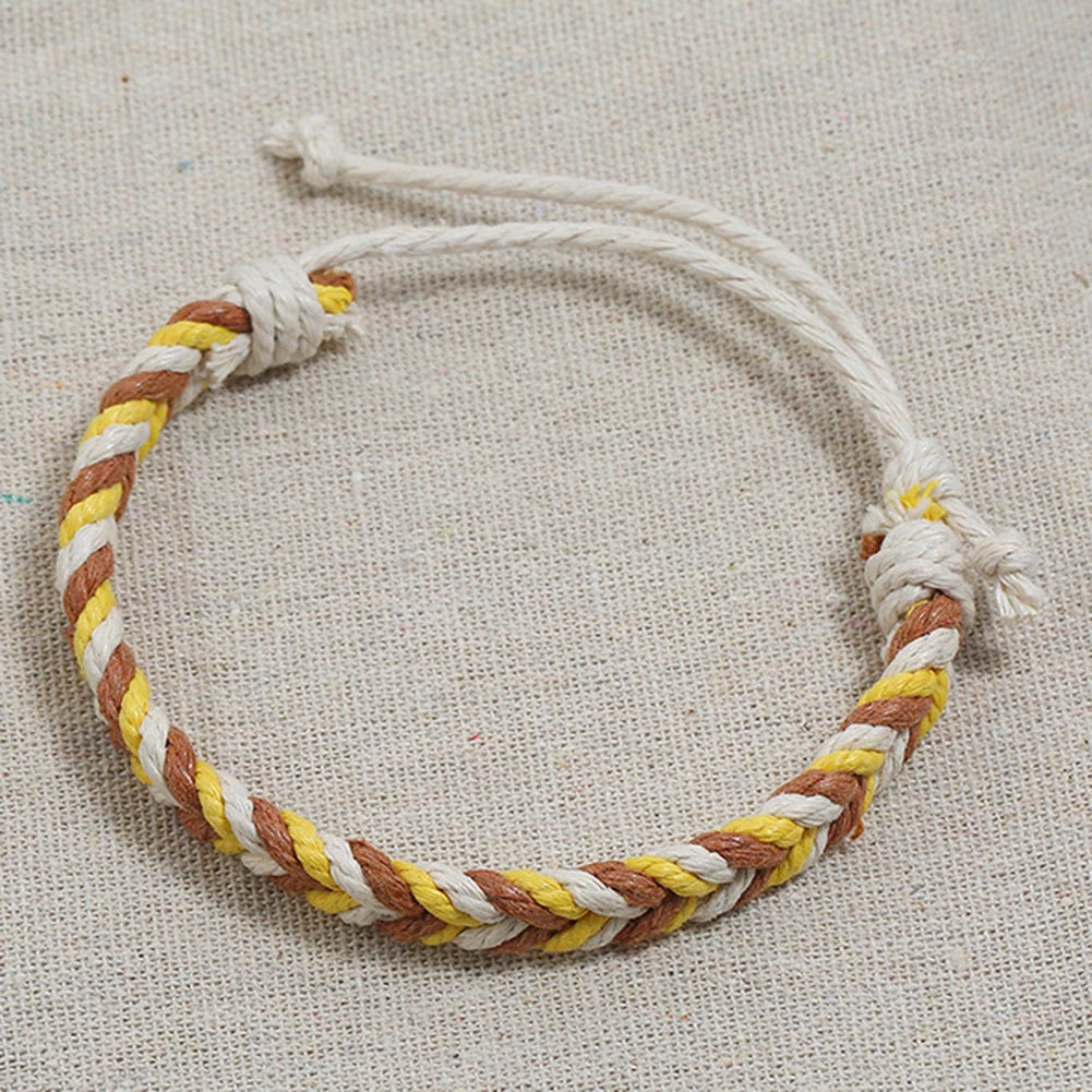 DIY Handmade Braided Rope Bracelet Colorful Ethnic Weave Bangles Jewelry Gift