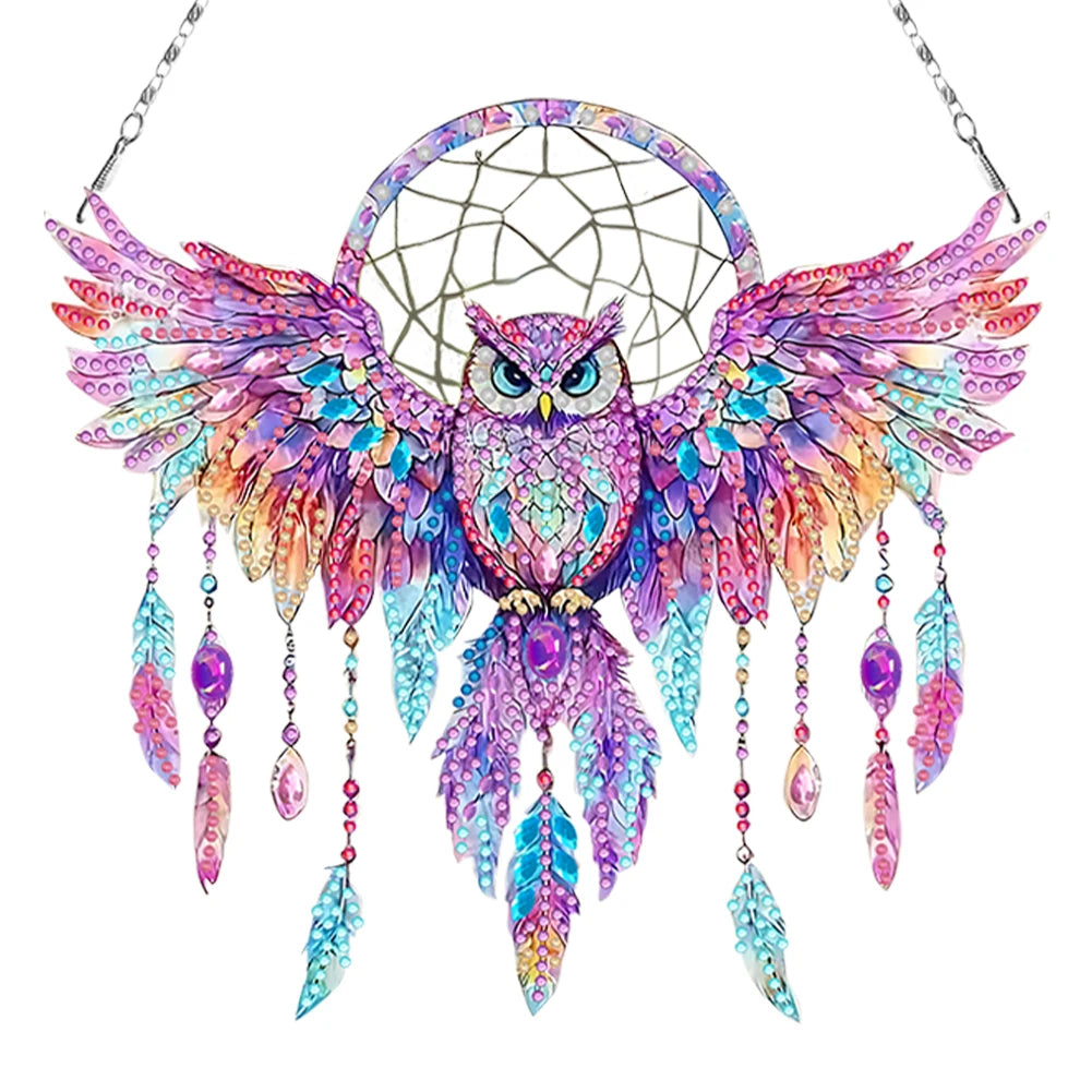 Owl Dream Catcher - DIY Diamond Art Craft Kit