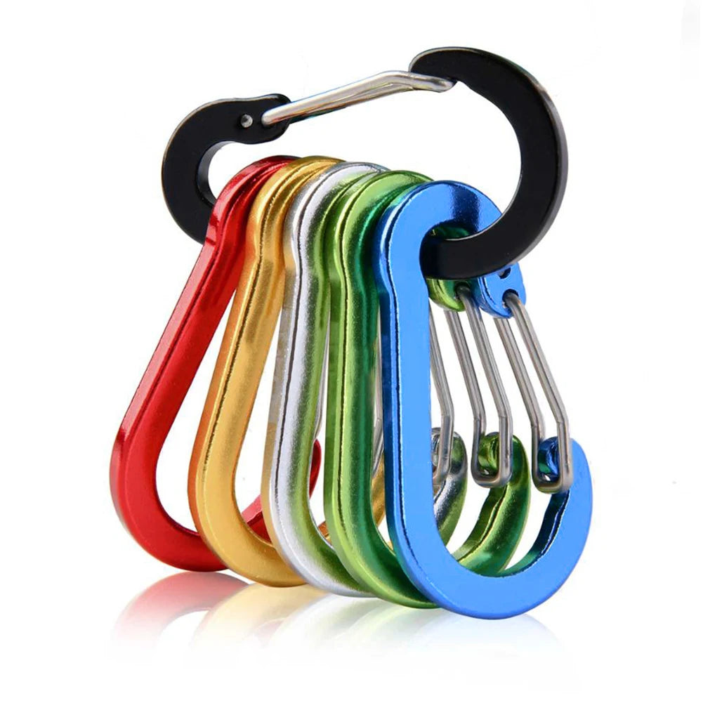 6Pcs Camping Mountaineering Buckle Multifunctional Mini Carabiner Buckle Hook Fishing Climbing Acessories