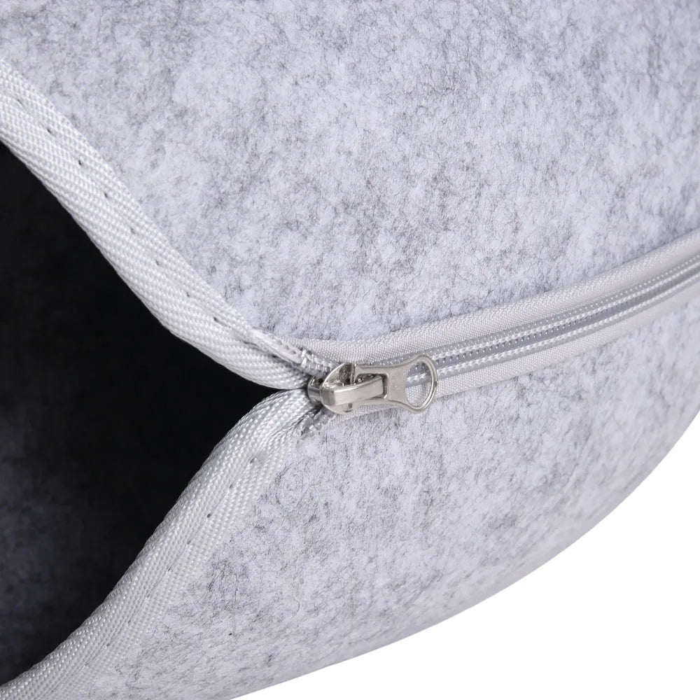 Tieker Donut Felt Cat Bed Round Tunnel Cat Interactive Bed, Small Pet Cave Bed, Indoor Pet Toy Training