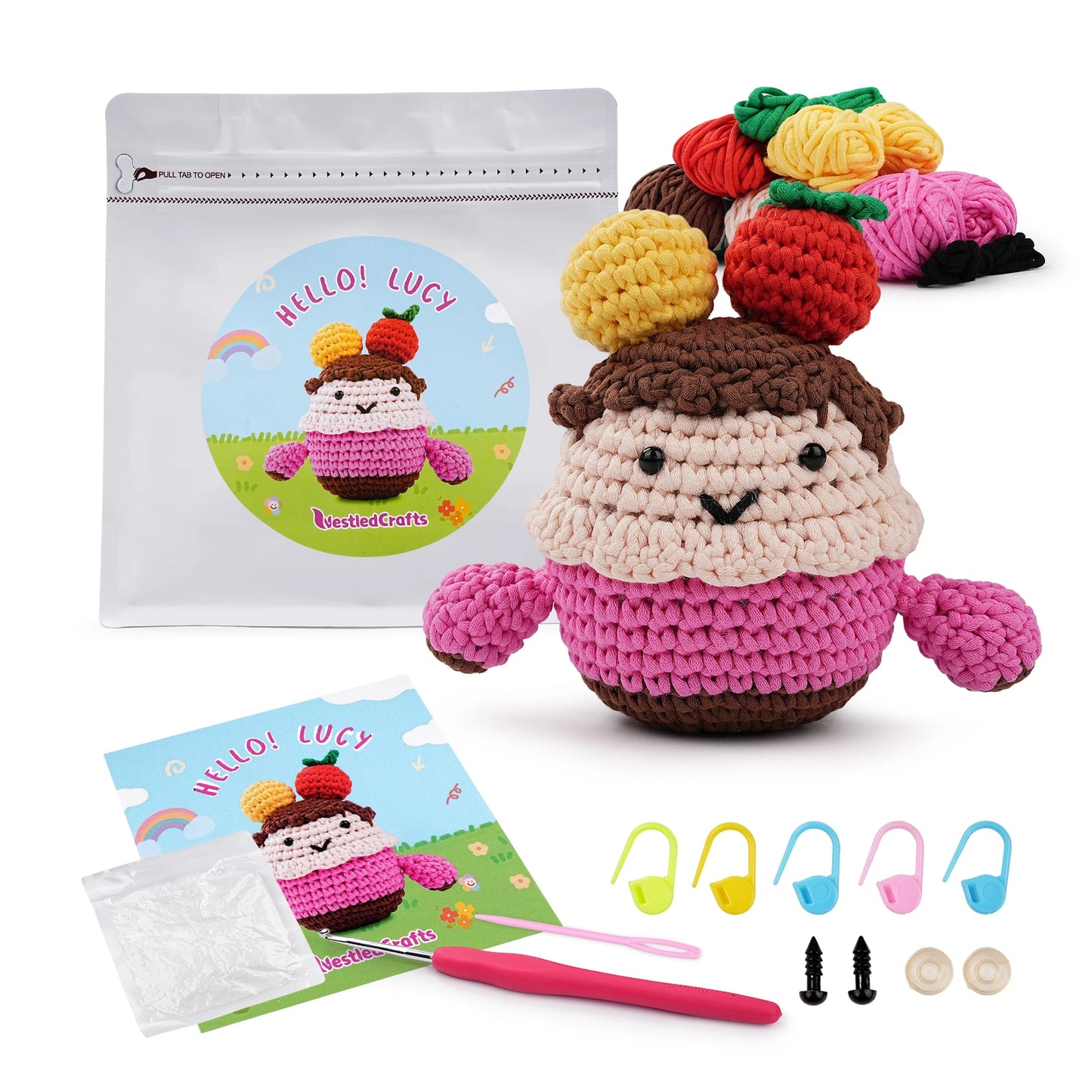 Cute Girl Crochet Kit - For Beginners With Step-by-Step Video Tutorials