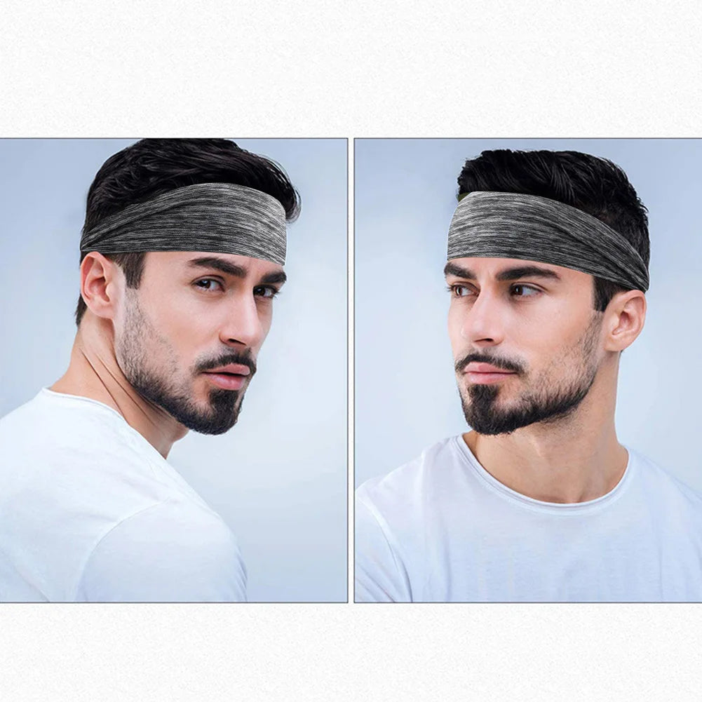 5-1PCS Sports Sweatband Breathable Sweat Absorbent Headband Soft Smooth Outdoor Sport Yoga Headband Hair Head Band