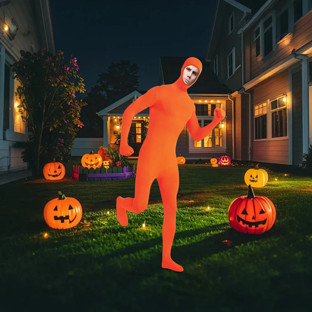 Full Bodysuit Open Face Stretch Adult Costume Zentai Disappearing Man Body Suit for Men Women Halloween Carnival Cosplay Costume