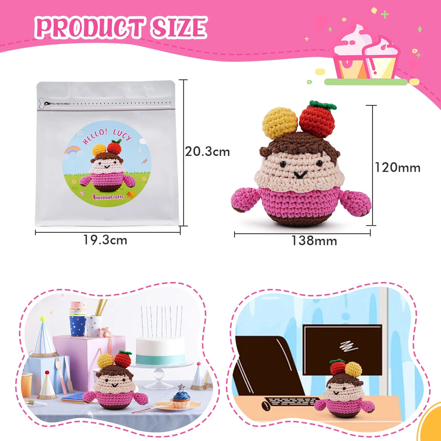 Cute Girl Crochet Kit - For Beginners With Step-by-Step Video Tutorials