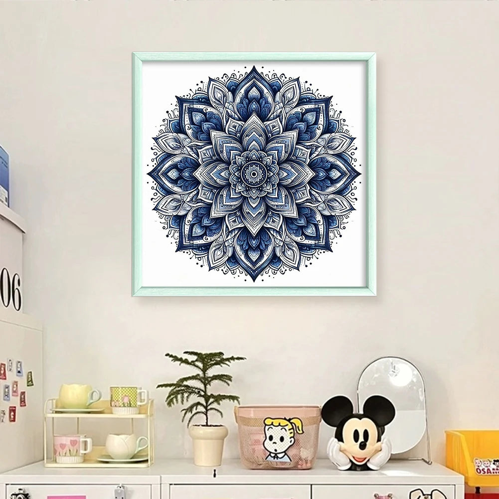 Floral Cross Stitch Kit - Full Embroidery 40x40cm 11CT