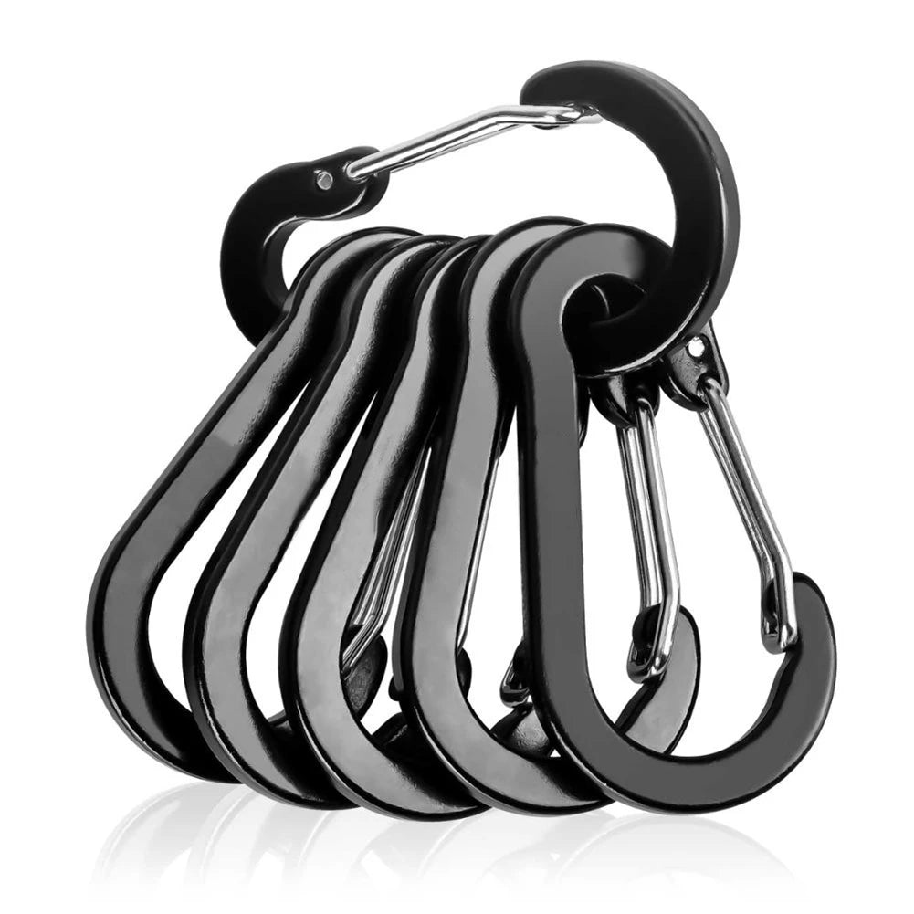 6Pcs Camping Mountaineering Buckle Multifunctional Mini Carabiner Buckle Hook Fishing Climbing Acessories