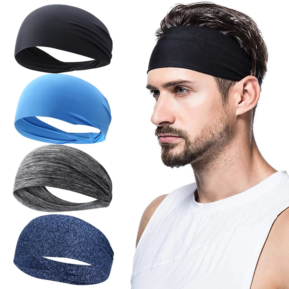 5-1PCS Sports Sweatband Breathable Sweat Absorbent Headband Soft Smooth Outdoor Sport Yoga Headband Hair Head Band