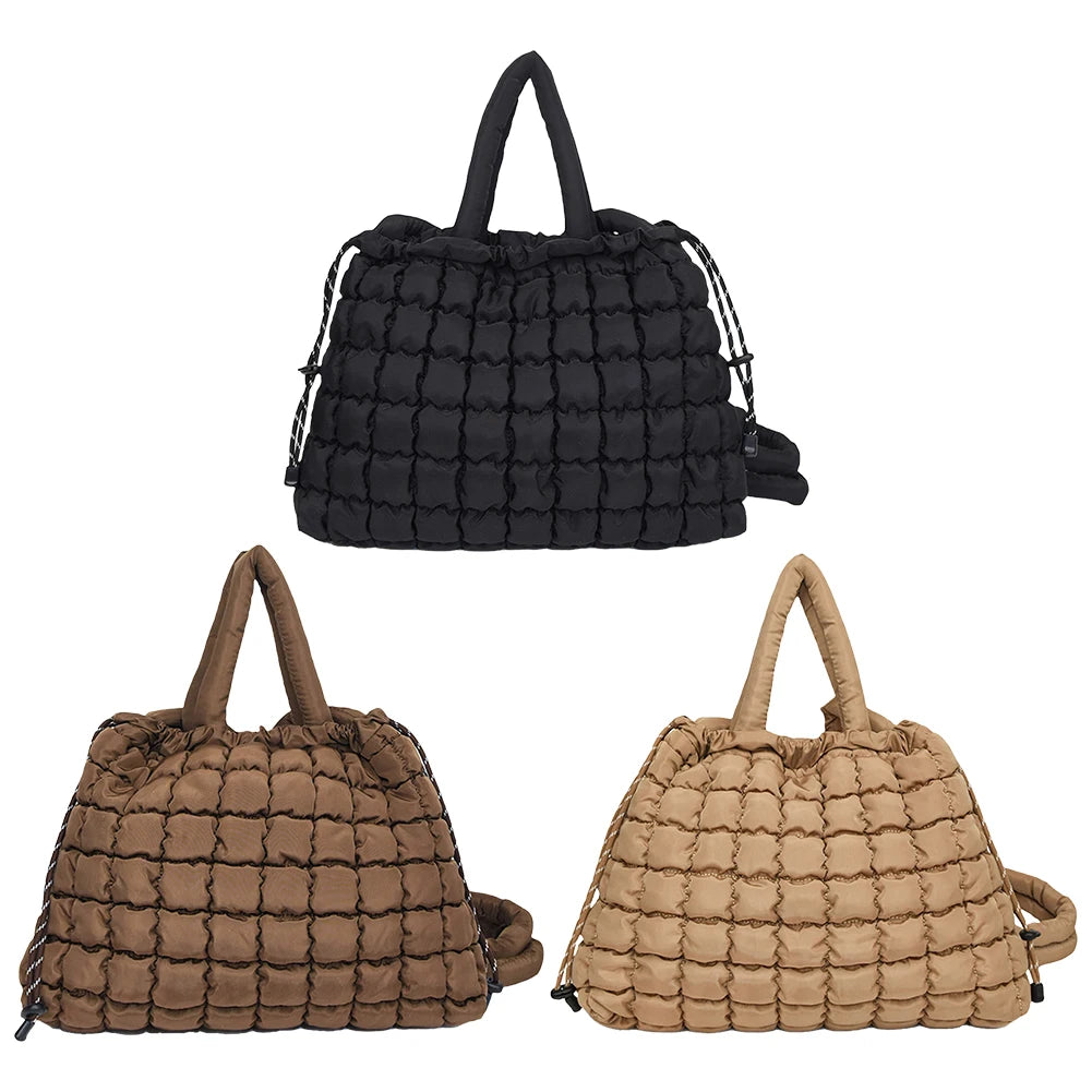 Shoulder Bag Magnetic Closure Puffer Tote Bag for Women Quilted Handbag Top Handle Bag for Work Travel Shopping