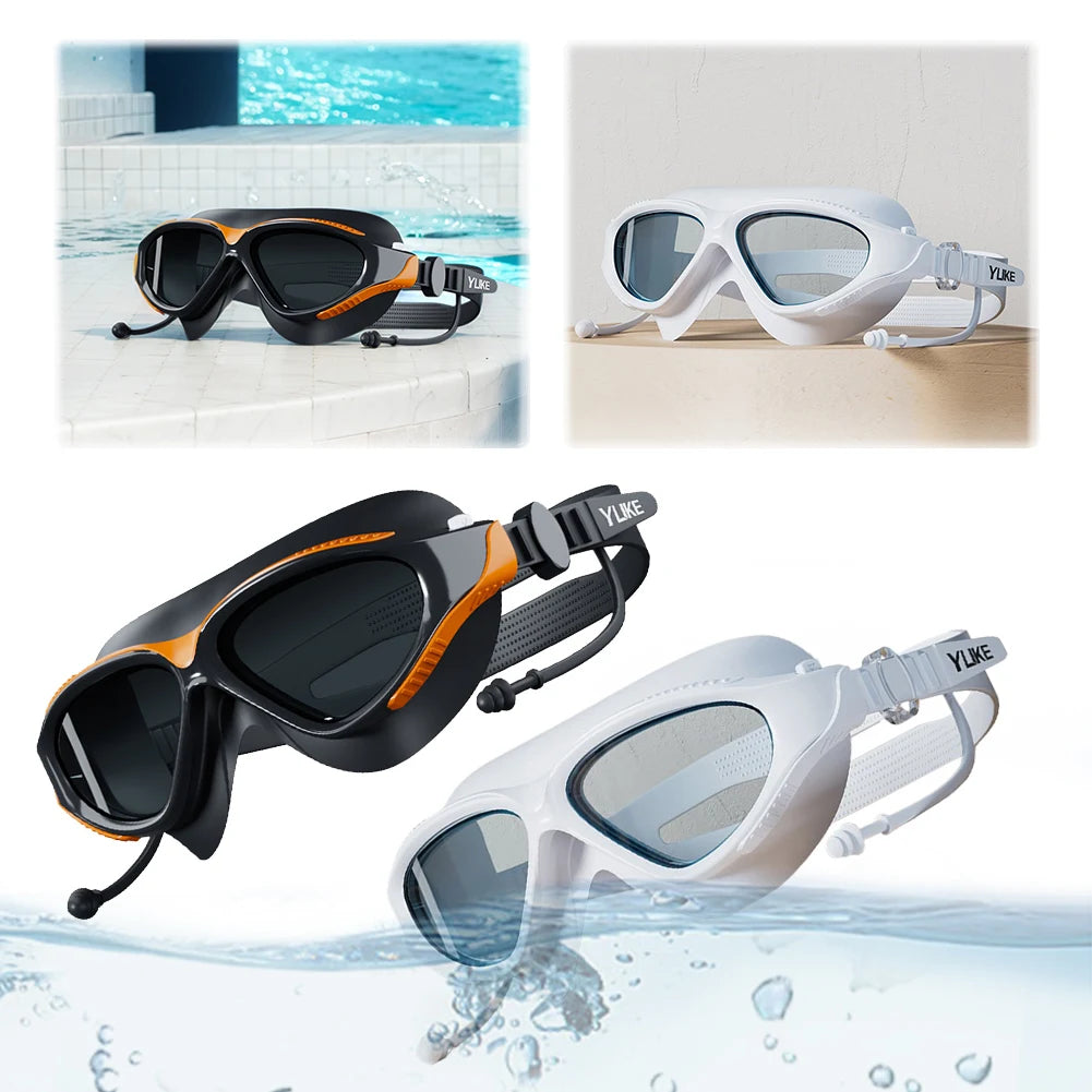 Professional HD Swim Glasses Anti-Fog Wide View Swim Goggles Waterproof Swim Sports Eyewear for Women Men
