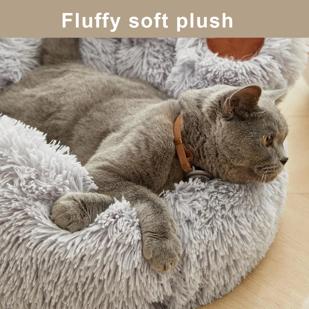 Fluffy Dog Bed Plush Kennel Winter Accessories Pet Products Large Dogs Beds Bedding Sofa Small Mat Cats Big Cushion Puppy Pets