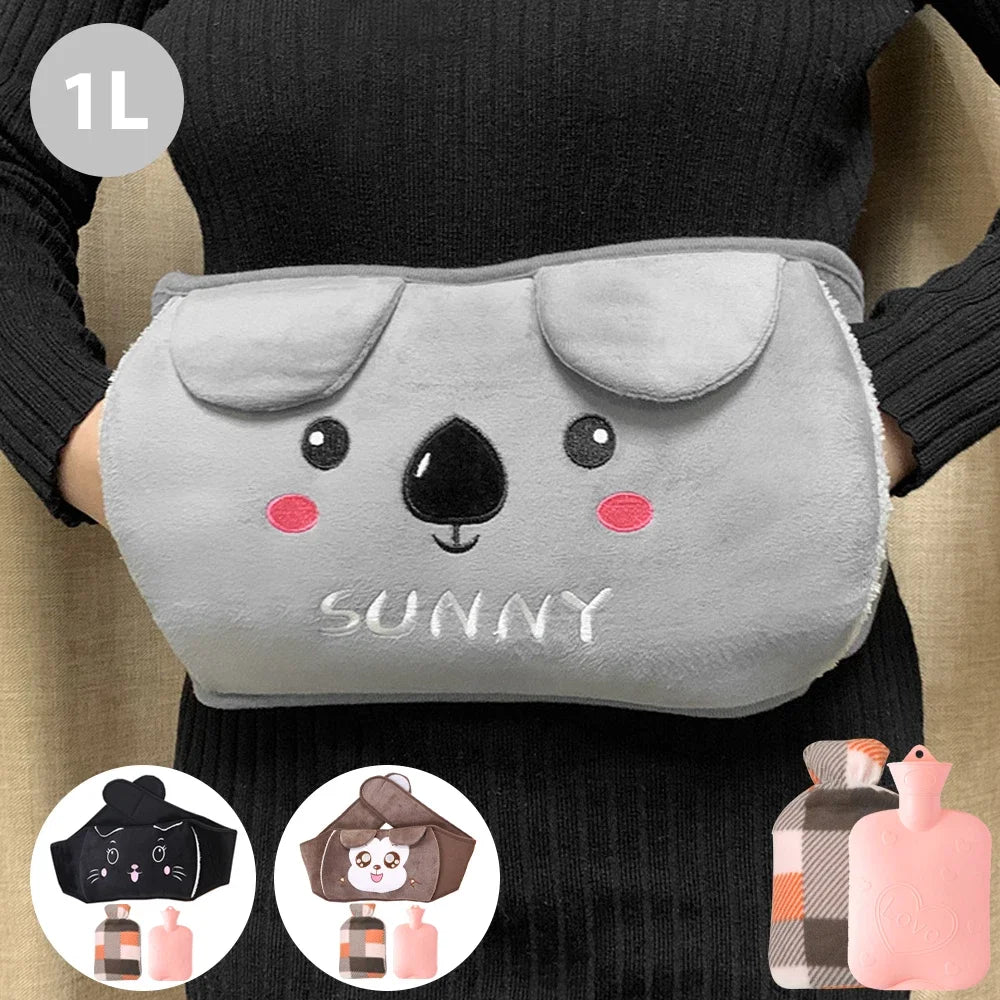 1000ml Hot Water Bottle Bag With Warm Pouch Waist Cover Belt Warmer Waist Bag