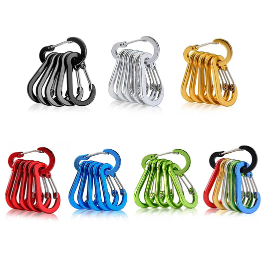 6Pcs Camping Mountaineering Buckle Multifunctional Mini Carabiner Buckle Hook Fishing Climbing Acessories