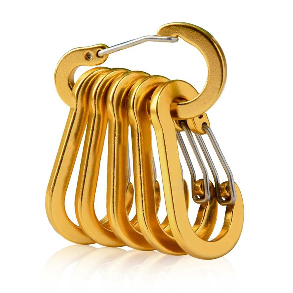 6Pcs Camping Mountaineering Buckle Multifunctional Mini Carabiner Buckle Hook Fishing Climbing Acessories