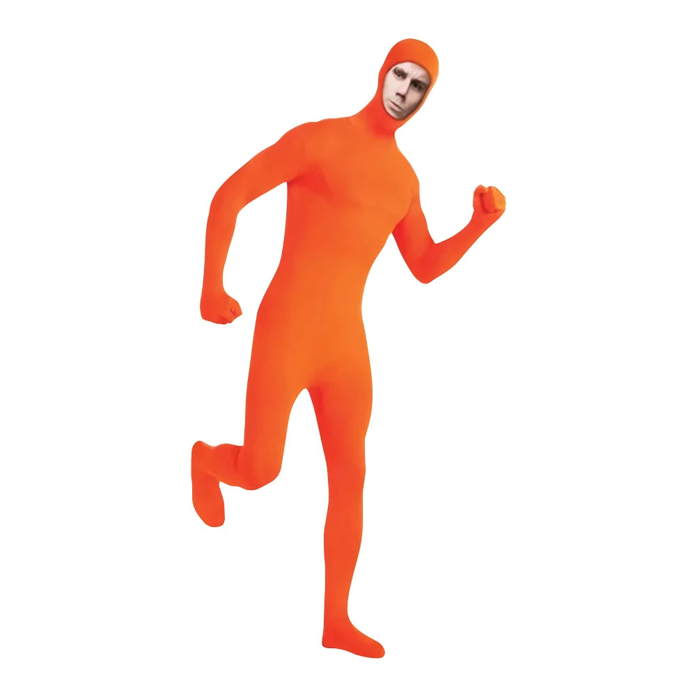 Full Bodysuit Open Face Stretch Adult Costume Zentai Disappearing Man Body Suit for Men Women Halloween Carnival Cosplay Costume