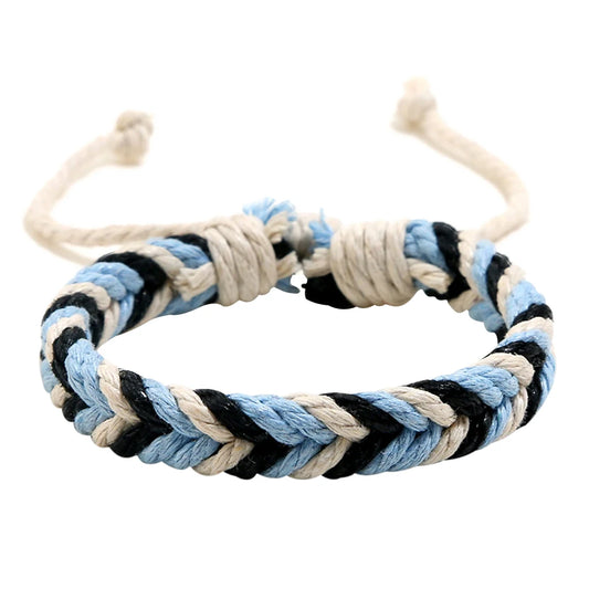 DIY Handmade Braided Rope Bracelet Colorful Ethnic Weave Bangles Jewelry Gift