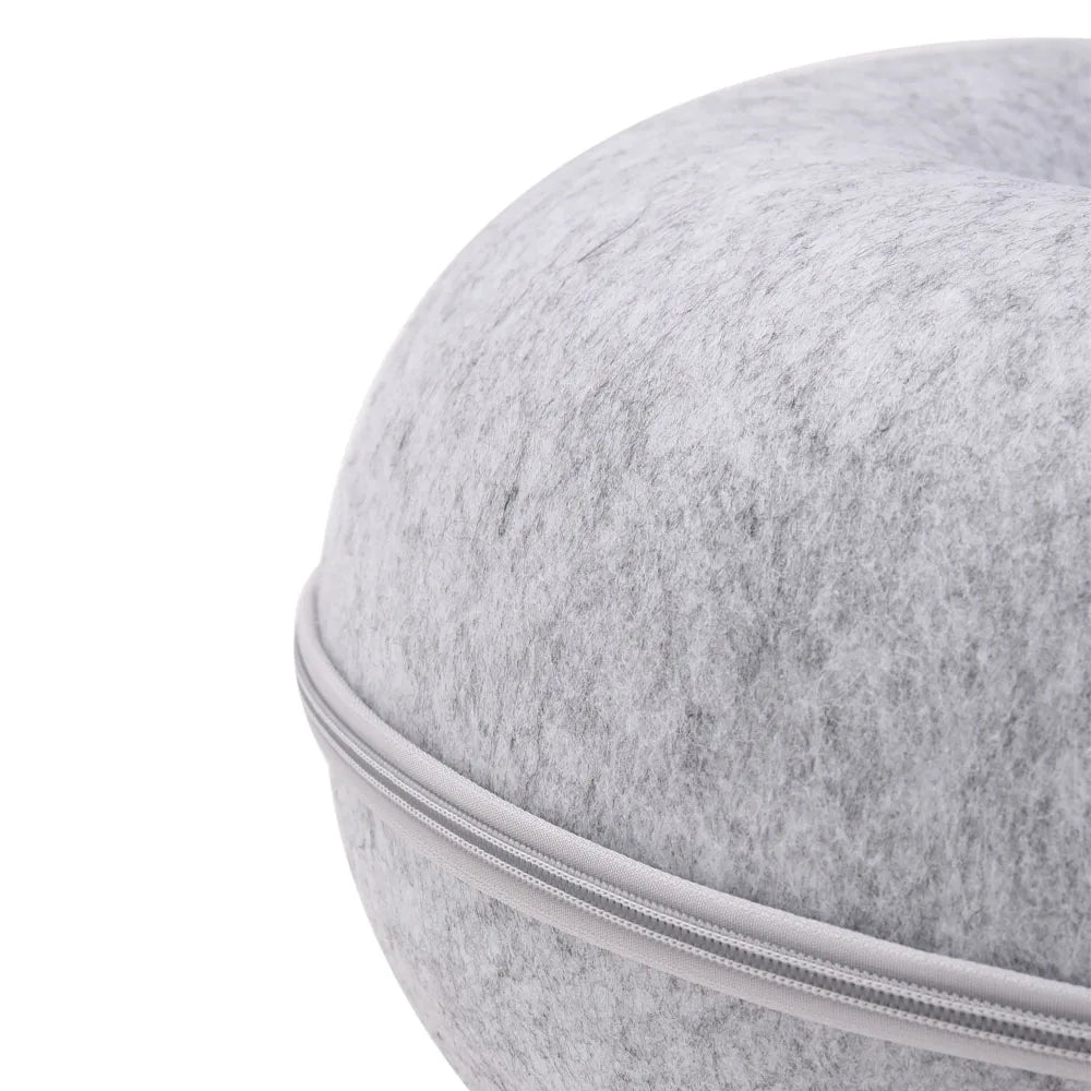 Tieker Donut Felt Cat Bed Round Tunnel Cat Interactive Bed, Small Pet Cave Bed, Indoor Pet Toy Training