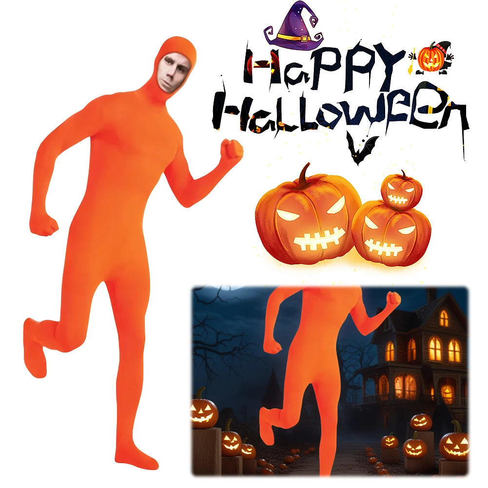Full Bodysuit Open Face Stretch Adult Costume Zentai Disappearing Man Body Suit for Men Women Halloween Carnival Cosplay Costume