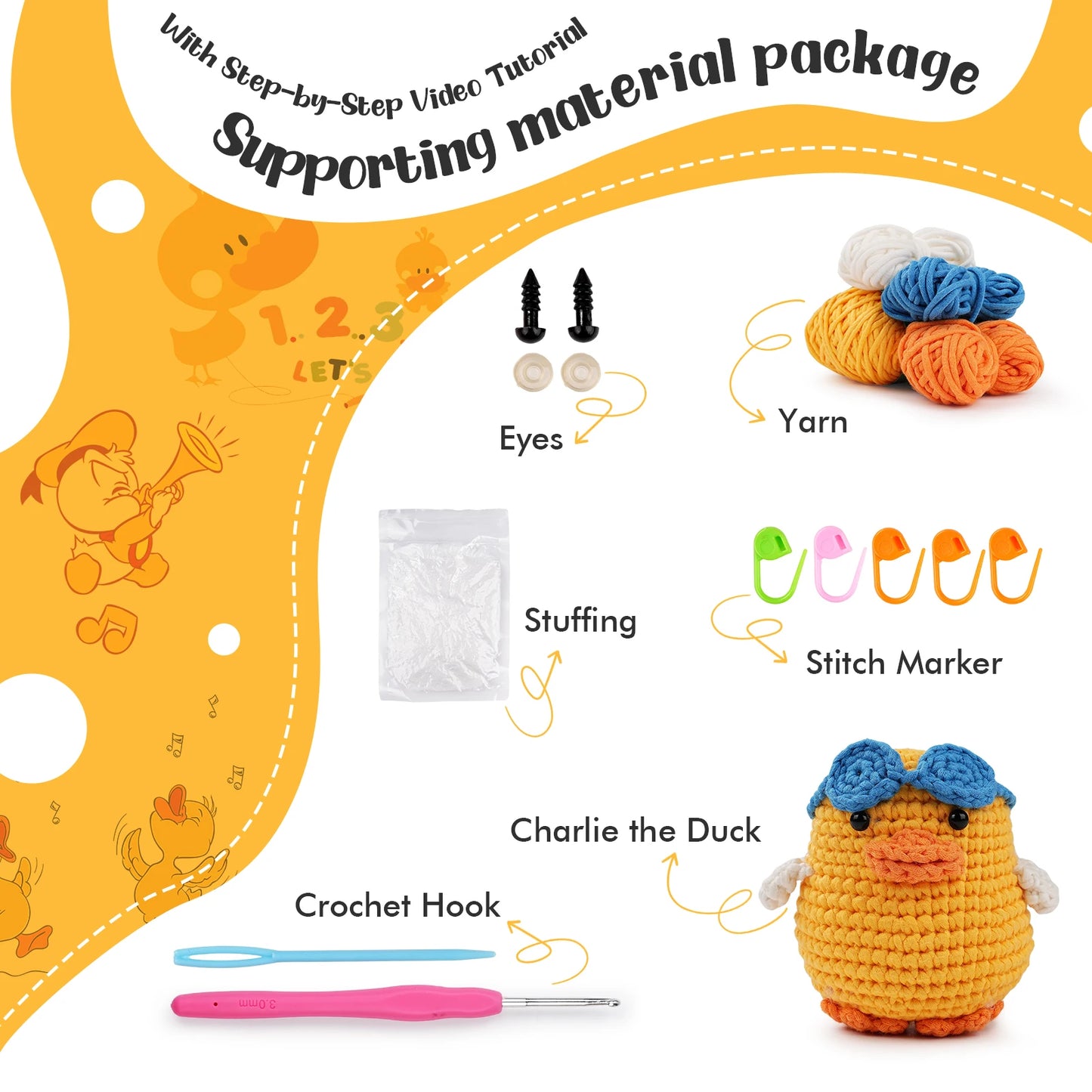Duck Crochet Kit - For Beginners With Step-by-Step Video Tutorials