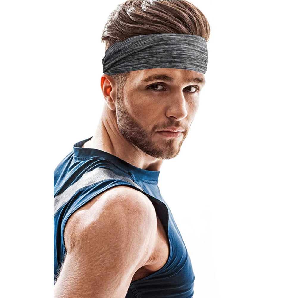 5-1PCS Sports Sweatband Breathable Sweat Absorbent Headband Soft Smooth Outdoor Sport Yoga Headband Hair Head Band