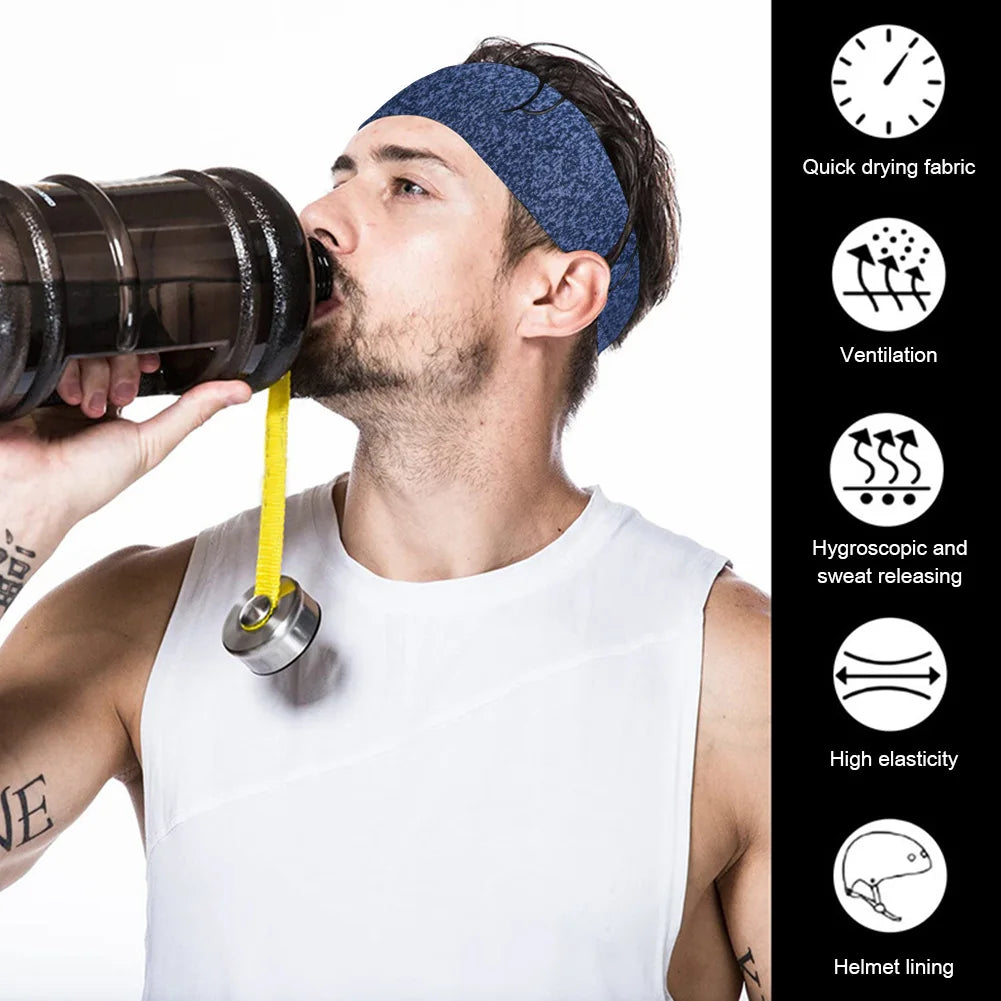 5-1PCS Sports Sweatband Breathable Sweat Absorbent Headband Soft Smooth Outdoor Sport Yoga Headband Hair Head Band