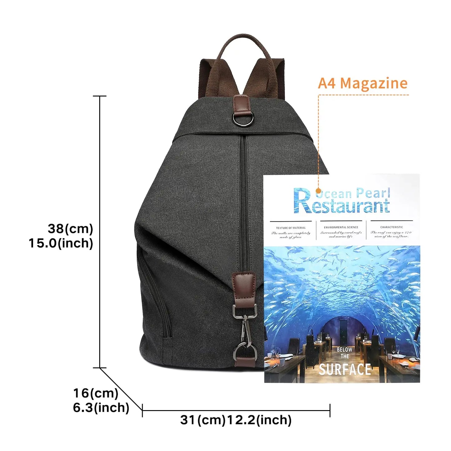 Kono Women's Anti-Theft Backpack - Vintage Canvas Rucksack, Large Capacity Daypack for Work/School/Travel