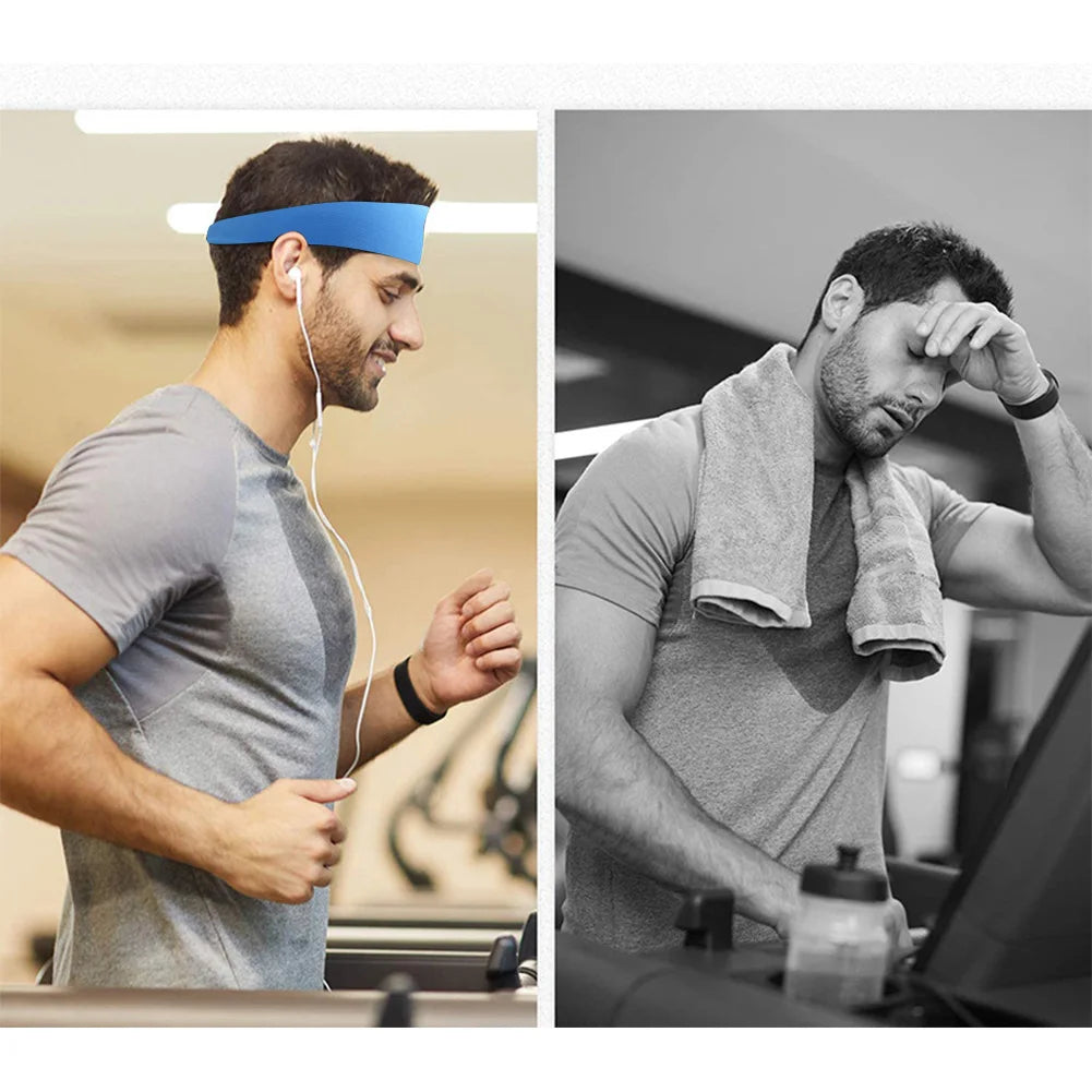 5-1PCS Sports Sweatband Breathable Sweat Absorbent Headband Soft Smooth Outdoor Sport Yoga Headband Hair Head Band