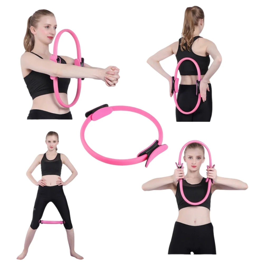 Pilates Ring Fitness Ring with Non Slip Handles Fitness Circle Portable Flexible Resistance Exercise Equipment for Women