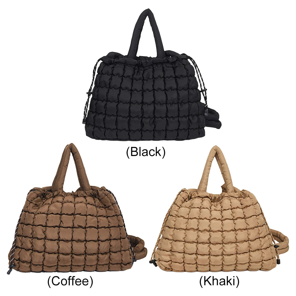 Shoulder Bag Magnetic Closure Puffer Tote Bag for Women Quilted Handbag Top Handle Bag for Work Travel Shopping