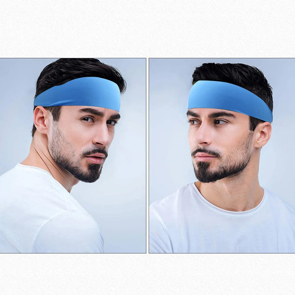 5-1PCS Sports Sweatband Breathable Sweat Absorbent Headband Soft Smooth Outdoor Sport Yoga Headband Hair Head Band