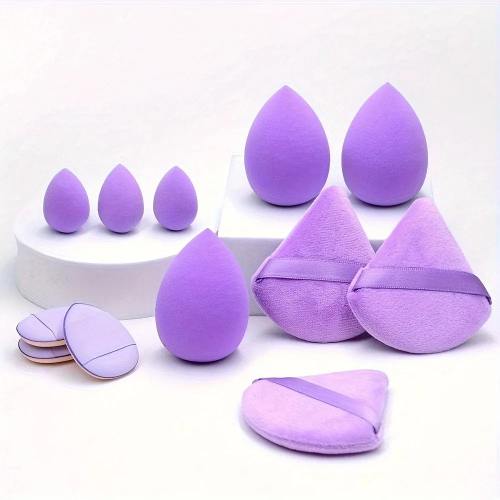 12pcs Small, Medium And Large Combination Set Makeup Puff Essential For Beginners Makeup Sponge Blender Beauty Egg Beauty Tools
