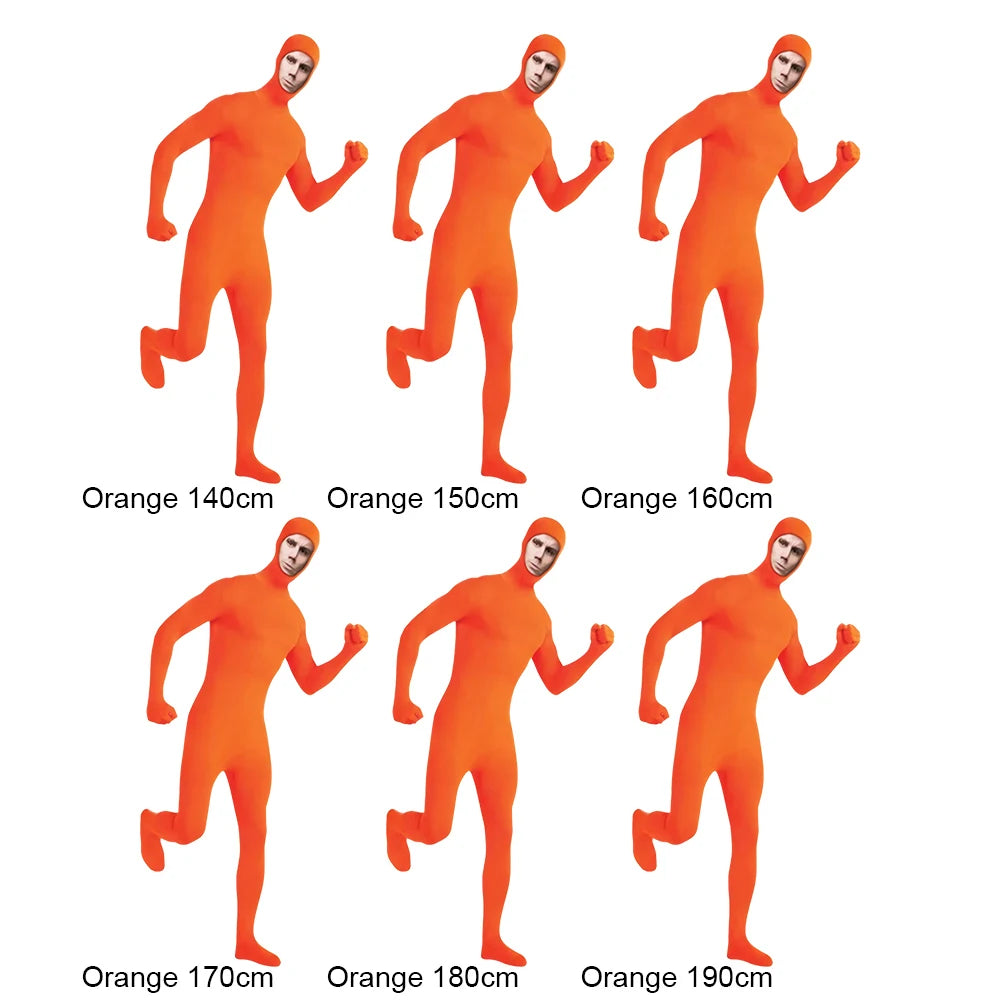 Full Bodysuit Open Face Stretch Adult Costume Zentai Disappearing Man Body Suit for Men Women Halloween Carnival Cosplay Costume