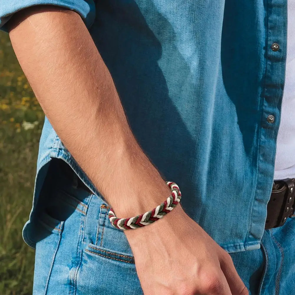 DIY Handmade Braided Rope Bracelet Colorful Ethnic Weave Bangles Jewelry Gift