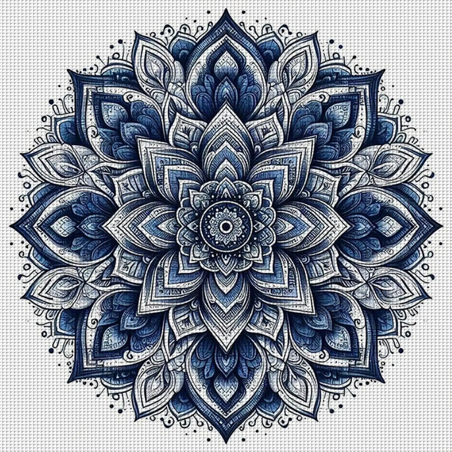 Floral Cross Stitch Kit - Full Embroidery 40x40cm 11CT