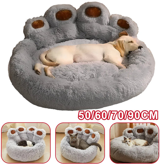 Fluffy Dog Bed Plush Kennel Winter Accessories Pet Products Large Dogs Beds Bedding Sofa Small Mat Cats Big Cushion Puppy Pets