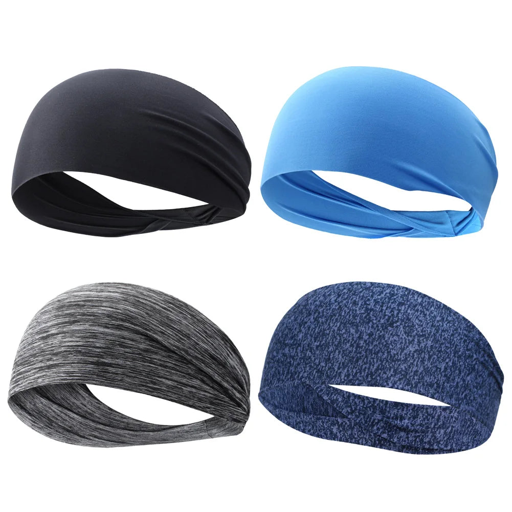 5-1PCS Sports Sweatband Breathable Sweat Absorbent Headband Soft Smooth Outdoor Sport Yoga Headband Hair Head Band
